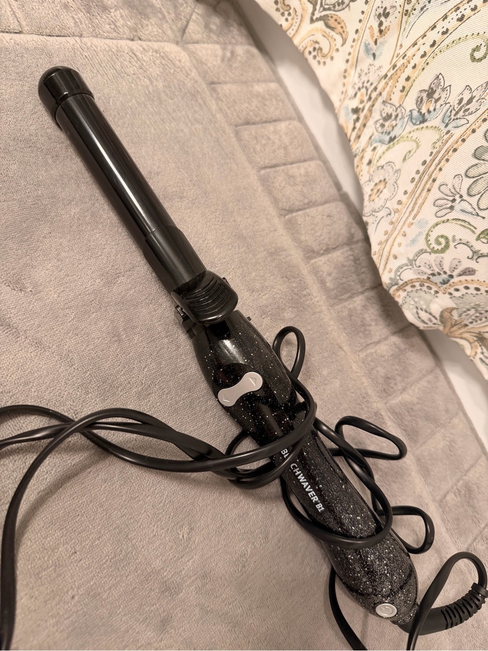 Black Glitter Beachwaver Curling Wand